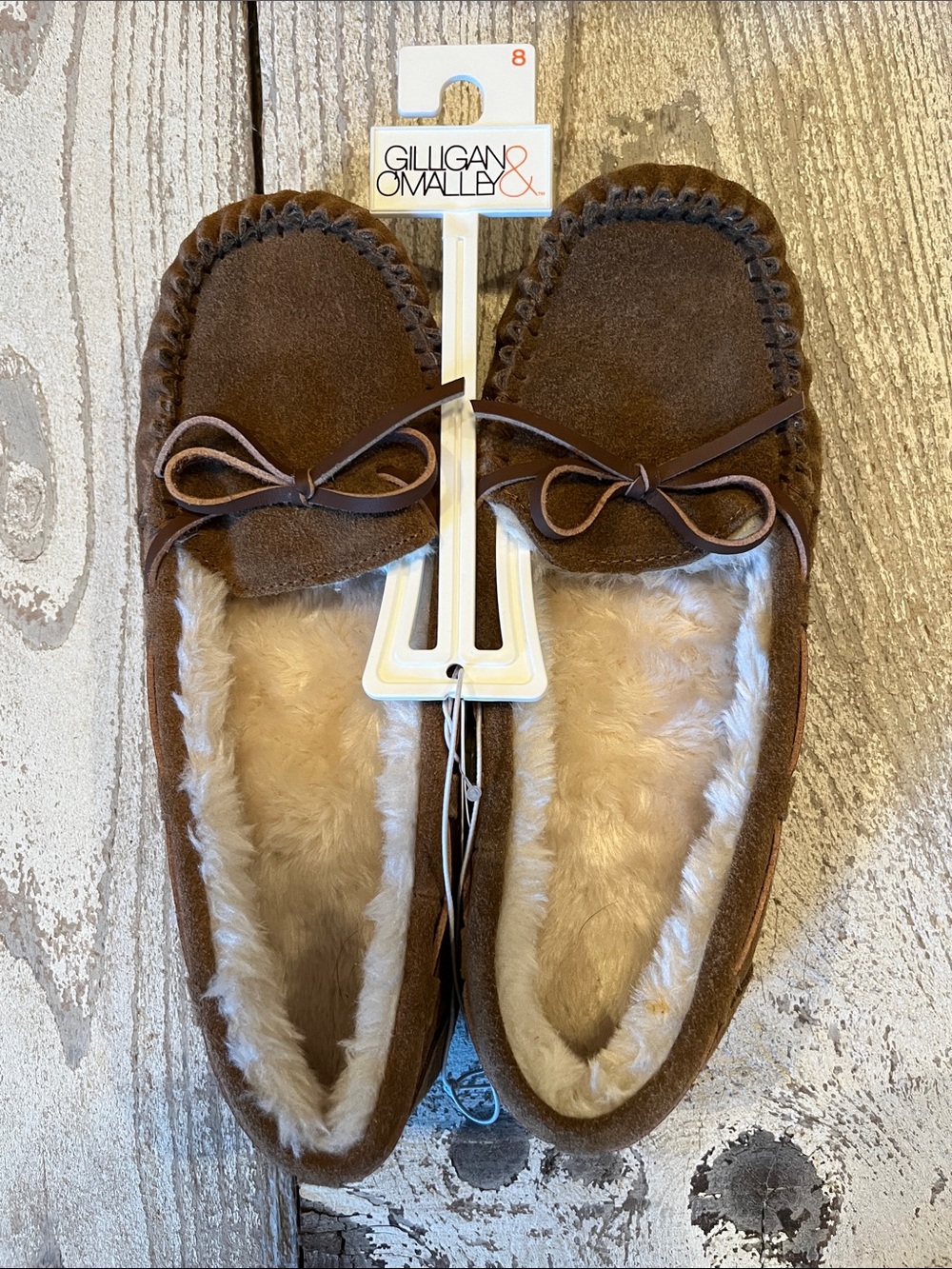 Size 8 - Gilligan & O'Malley Women's Brown Genuine-Suede Moccasin Slipper